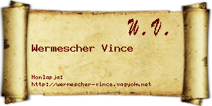 Wermescher Vince névjegykártya